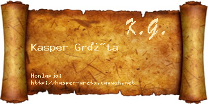 Kasper Gréta névjegykártya